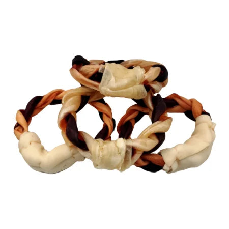 Giant Braided Beef Collagen Ring - 6 inches