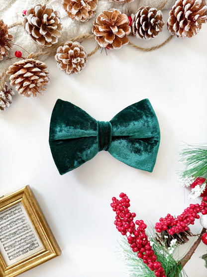 Green Velvet Bow