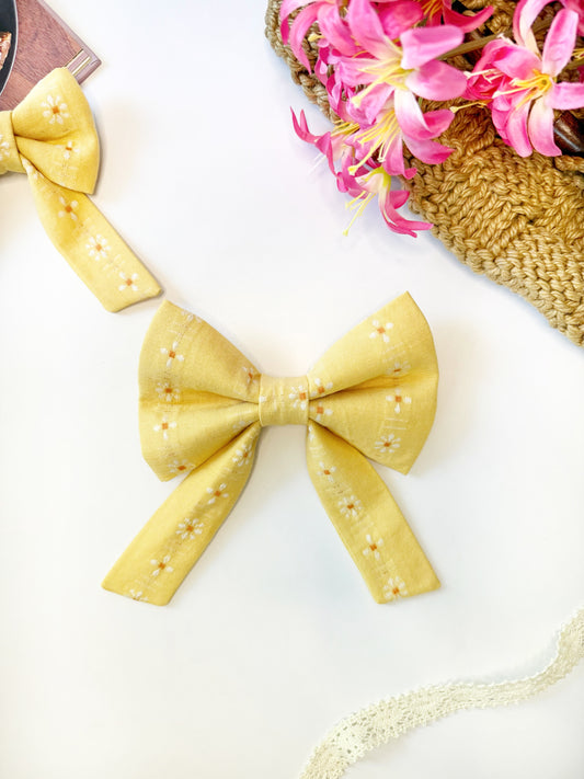 Yellow Bloom Bow Tie